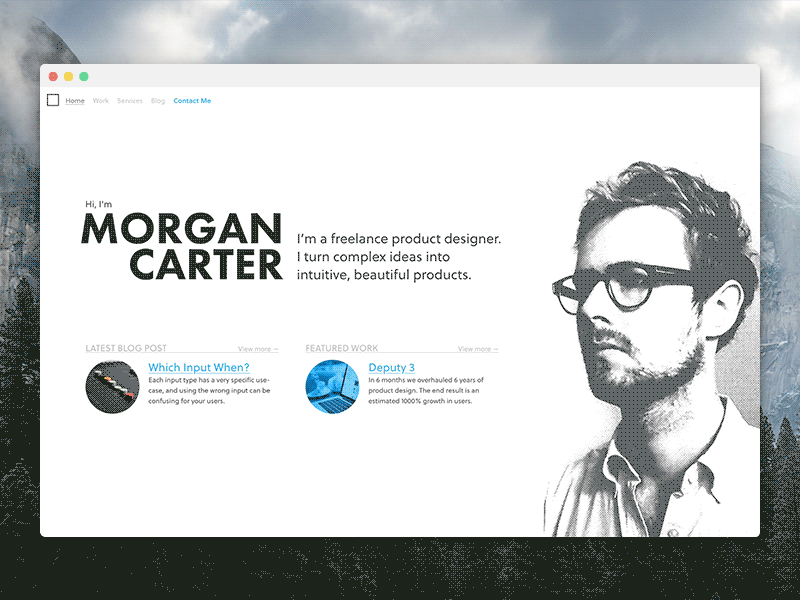 An old iteration of my portfolio.