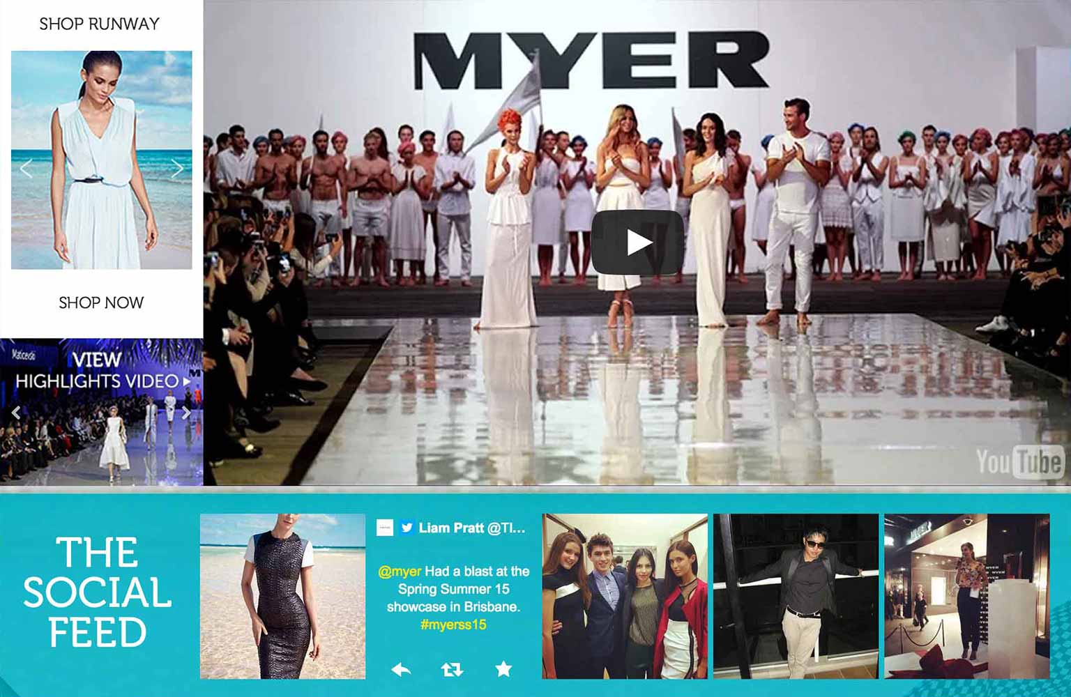 Myer used the Fluid Widgets to accompany a live streaming fashion show.